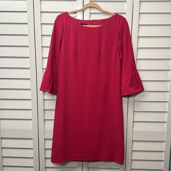 Talbots 3/4 Bell Sleeve Lined Sheath Dress Size 4 Hot Pink - Picture 3 of 10